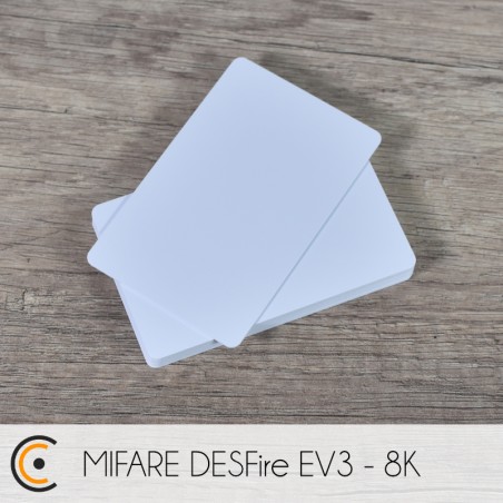 Carte NFC - NXP MIFARE DESFire EV3 - 8K (PVC blanc) - NFC.CARDS