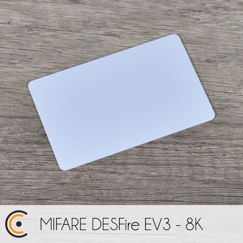 NFC Card - NXP MIFARE DESFire EV3 - 8K (white PVC) - NFC.CARDS