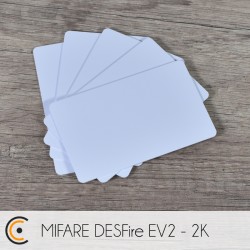 Carte NFC - NXP MIFARE DESFire EV2 - 2K (PVC blanc) - NFC.CARDS