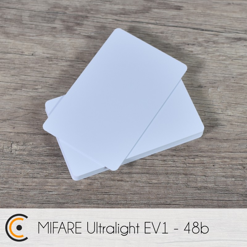 NFC Card - NXP MIFARE Ultralight EV1 - 48b (white PVC) - NFC.CARDS
