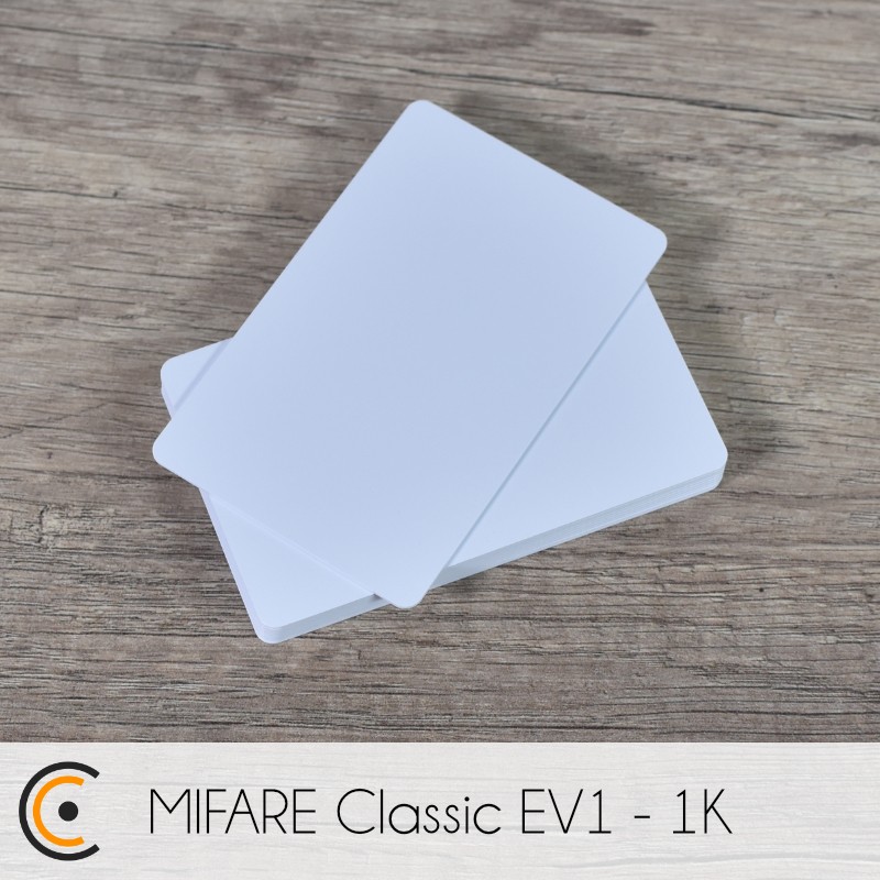 Carte NFC - NXP MIFARE Classic EV1 - 1K (PVC blanc) - NFC.CARDS