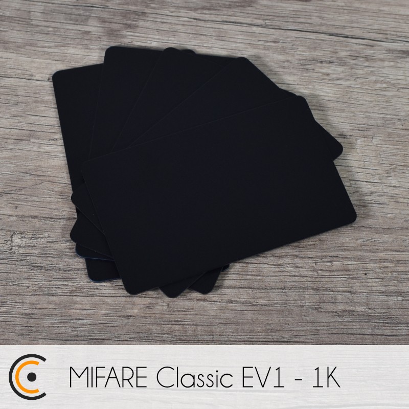 Carte NFC - NXP MIFARE Classic EV1 - 1K (PVC noir) - NFC.CARDS