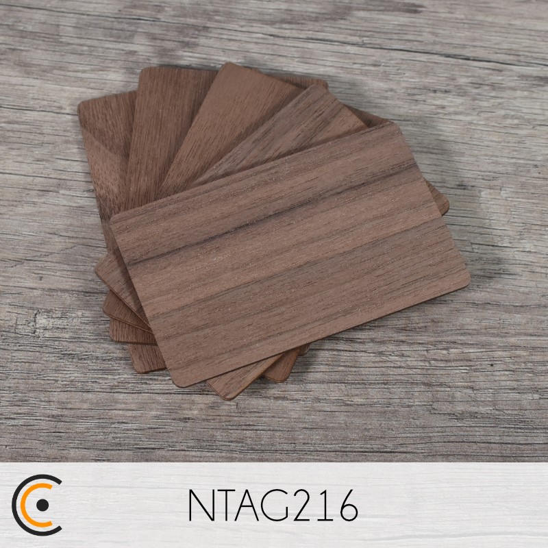 Carte NFC - NXP NTAG216 (noyer) - NFC.CARDS