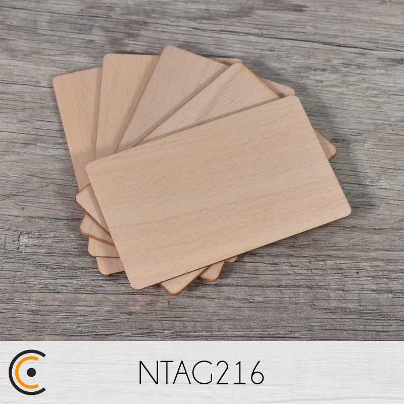Carte NFC - NXP NTAG216 (hêtre) - NFC.CARDS