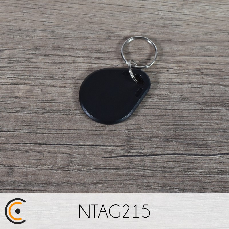 10 NFC Keychains - NTAG215 (black) - NFC.CARDS