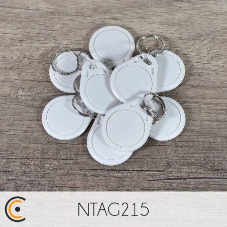 Porte-clés NFC - NXP NTAG215 (blanc) - NFC.CARDS