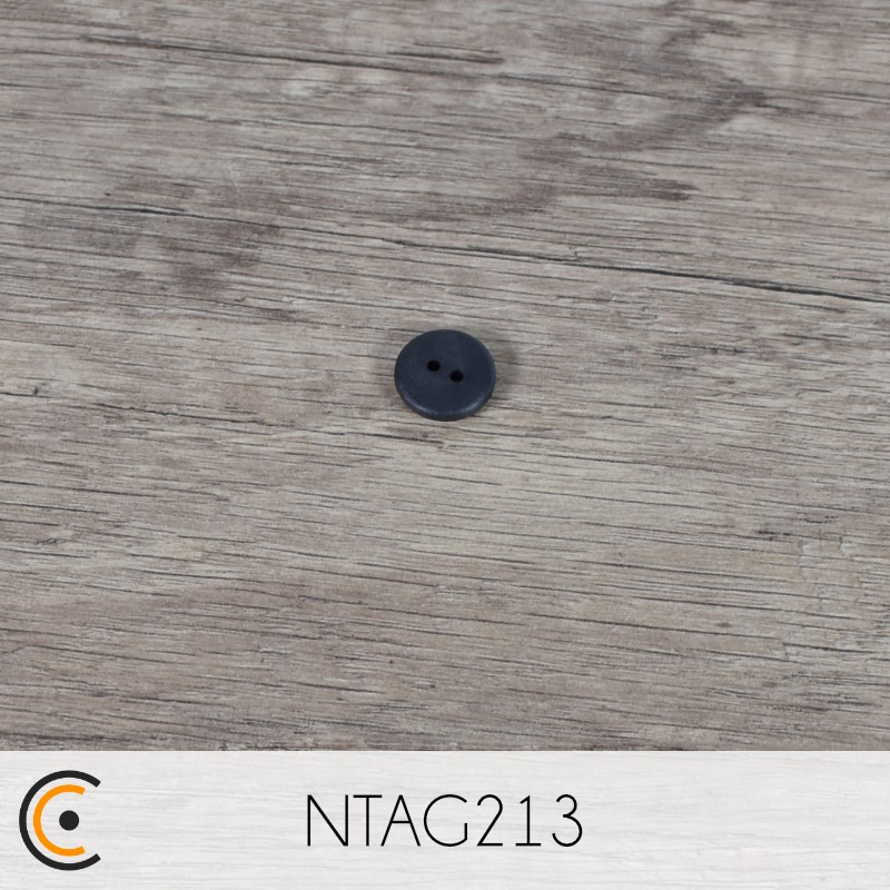 NFC Clothing Tag - NXP NTAG213 - 15 mm (black) - NFC.CARDS