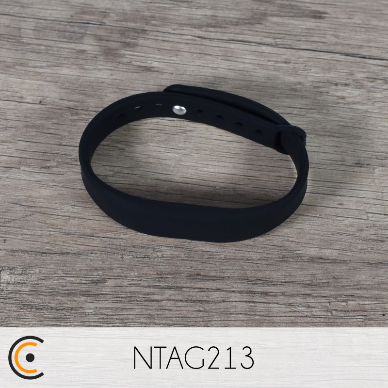 Bracelet NFC - NTAG213 (noir) - NFC.CARDS