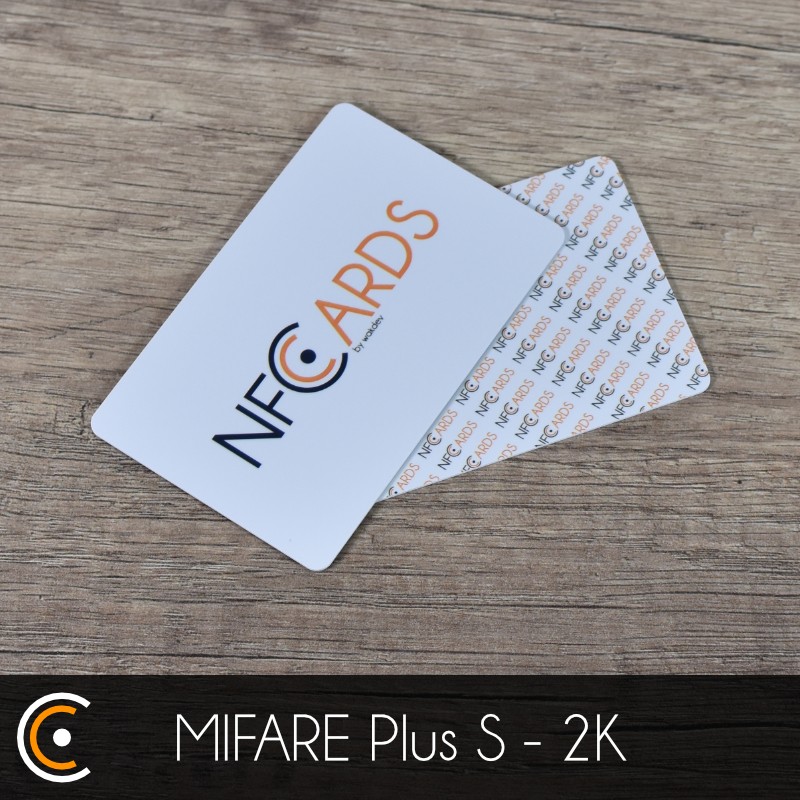 Carte NFC personnalisée - NXP MIFARE Plus S - 2K (impression recto) - NFC.CARDS
