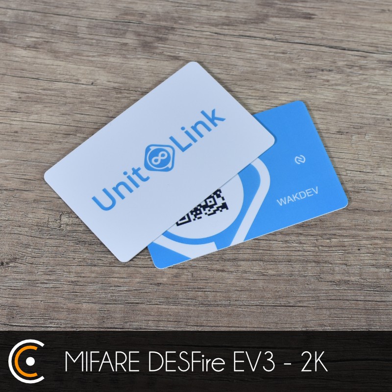 Carte NFC personnalisée - NXP MIFARE DESFire EV3 - 2K (impression recto et verso) - NFC.CARDS