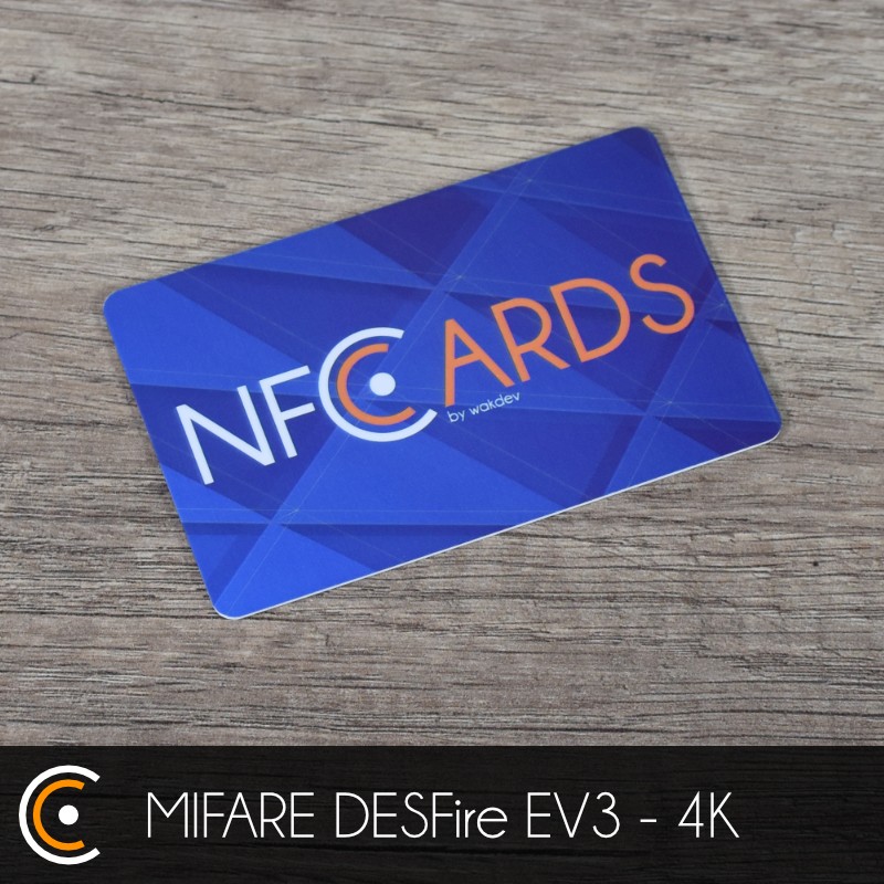 Carte NFC personnalisée - NXP MIFARE DESFire EV3 - 4K (impression recto) - NFC.CARDS