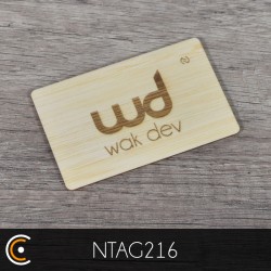 Carte NFC personnalisée - NXP NTAG216 (bambou gravure recto) - NFC.CARDS