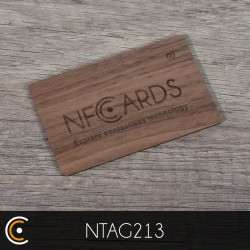Carte NFC personnalisée - NXP NTAG213 (noyer gravure recto) - NFC.CARDS