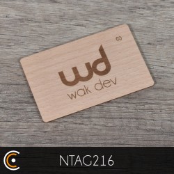 Carte personnalisée NFC - NXP NTAG216 (hêtre gravure recto et verso) - NFC.CARDS