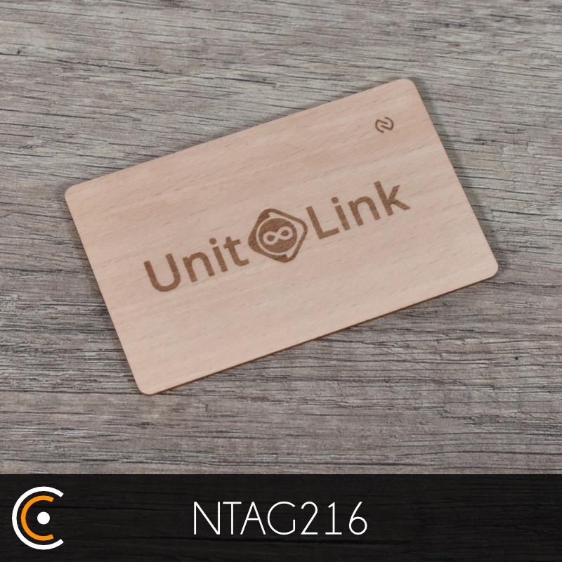 Custom NFC Card - NXP NTAG216 (beech front and back engraving) - NFC.CARDS