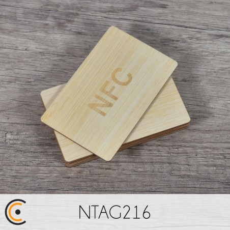 NFC Card - NXP NTAG216 with NFC logo (bamboo) - NFC.CARDS