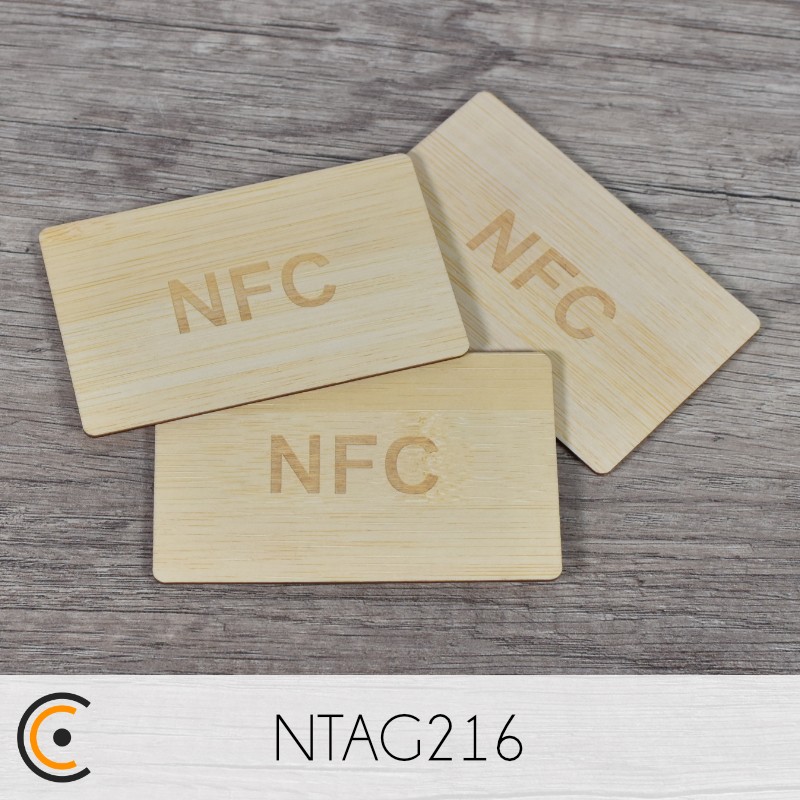 NFC Card - NXP NTAG216 with NFC logo (bamboo) - NFC.CARDS