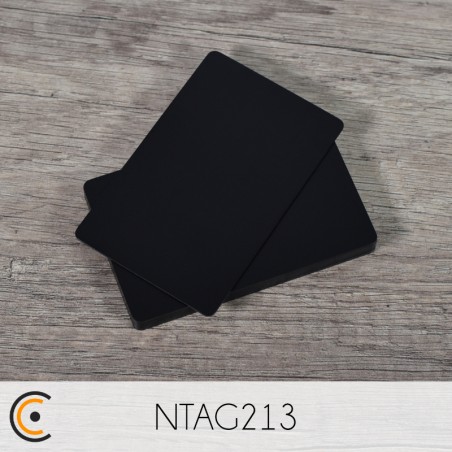 Carte NFC - NXP NTAG213 (métal/PVC noir) - NFC.CARDS
