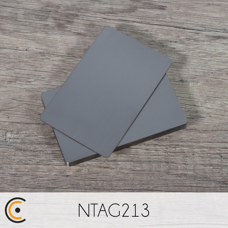 Carte NFC - NXP NTAG213 (métal/PVC argent) - NFC.CARDS