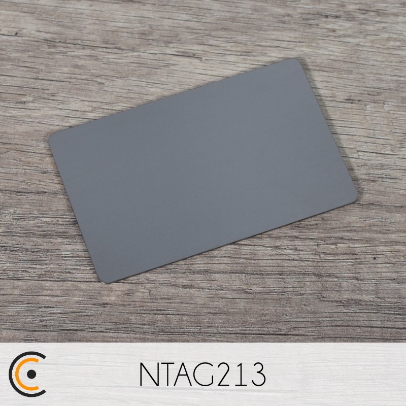 NFC Card - NXP NTAG213 (metal/PVC silver) - NFC.CARDS