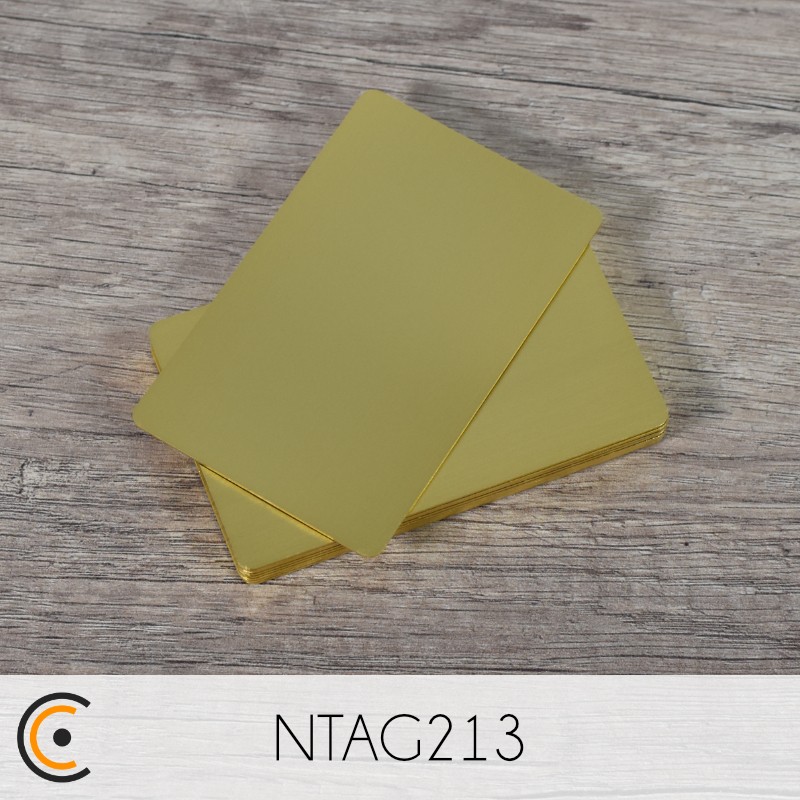 Carte NFC - NXP NTAG213 (métal/PVC or) - NFC.CARDS