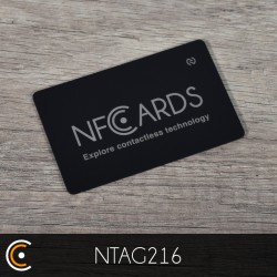 Carte personnalisée NFC - NXP NTAG216 (métal/PVC noir gravure recto) - NFC.CARDS