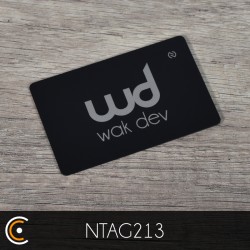 Carte NFC personnalisée - NXP NTAG213 (métal/PVC noir gravure recto) - NFC.CARDS
