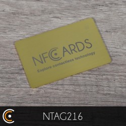 Carte NFC personnalisée - NXP NTAG216 (métal/PVC or gravure recto) - NFC.CARDS