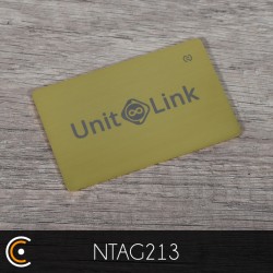 Custom NFC Card - NXP NTAG213 (metal/PVC gold front engraving) - NFC.CARDS