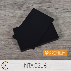 Carte NFC - NXP NTAG216 - Premium (métal/PVC noir) - NFC.CARDS