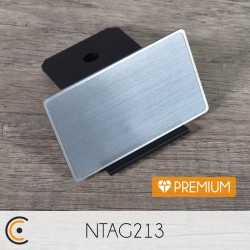 NFC Card - NXP NTAG213 - Premium (metal/PVC silver) - NFC.CARDS