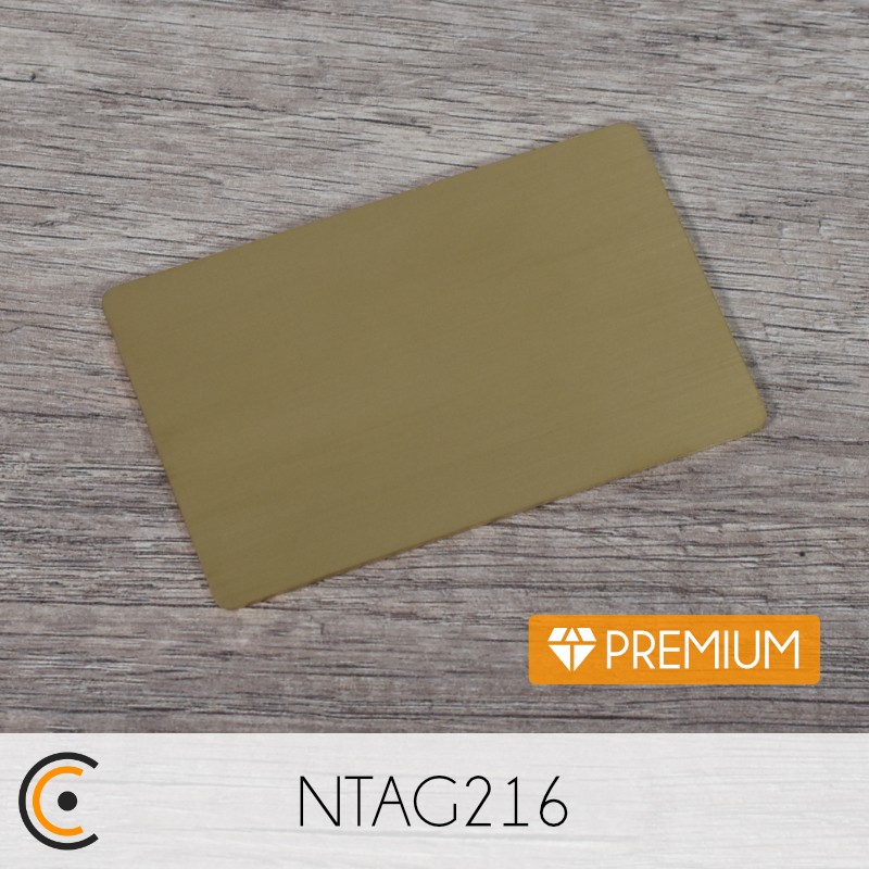 Carte NFC - NXP NTAG216 - Premium (métal/PVC or) - NFC.CARDS