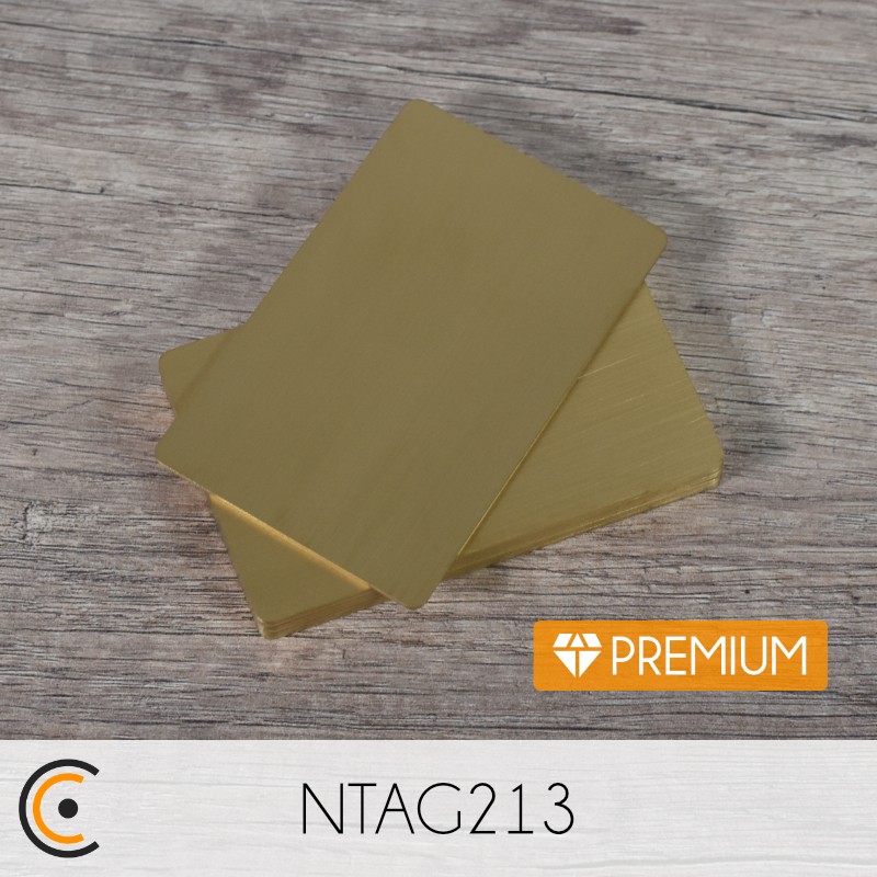 Carte NFC - NXP NTAG213 - Premium (métal/PVC or) - NFC.CARDS