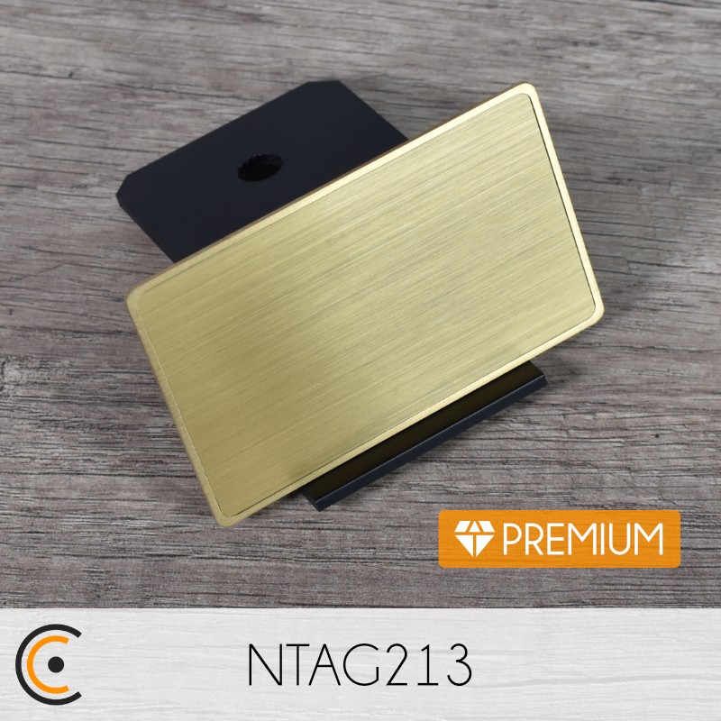Carte NFC - NXP NTAG213 - Premium (métal/PVC or) - NFC.CARDS