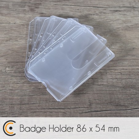 Hard plastic badge holder - horizontal - 86 x 54 mm (transparent) - NFC.CARDS