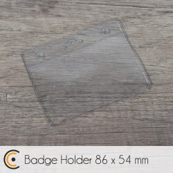 Flexible plastic badge holder - horizontal - 86 x 54 mm (transparent) - NFC.CARDS