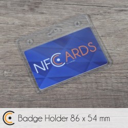Flexible plastic badge holder - horizontal - 86 x 54 mm (transparent) - NFC.CARDS