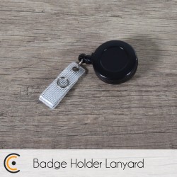 Lanière porte-badge rétractable (plastique noir) - NFC.CARDS