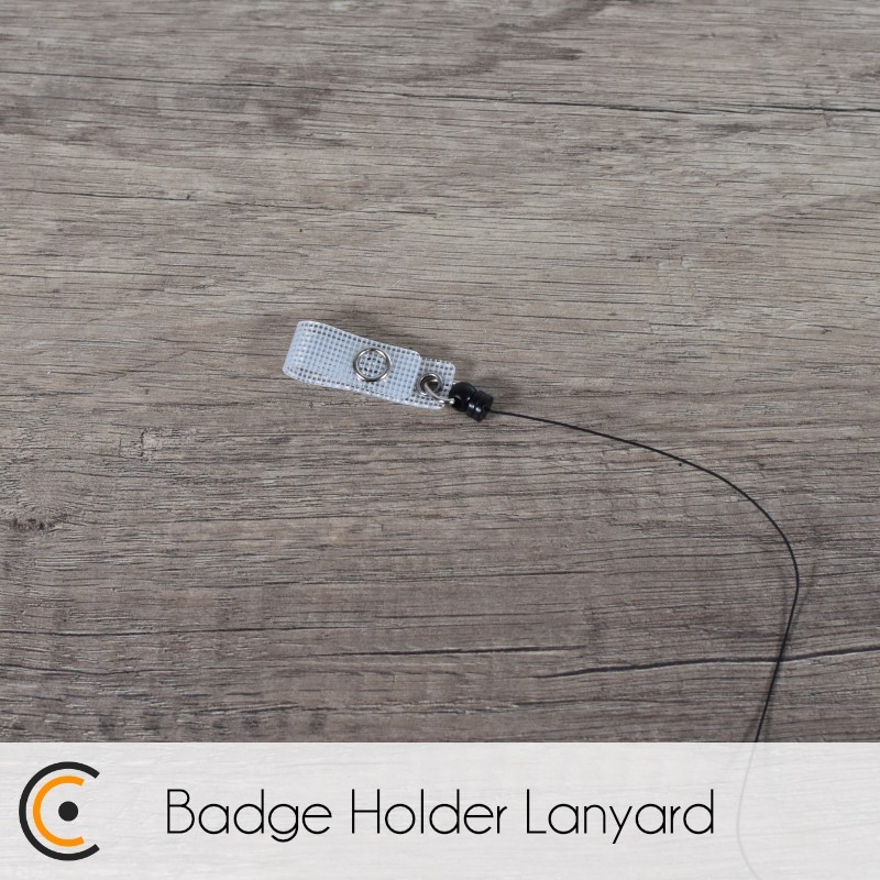 Retractable badge holder lanyard (black plastic) - NFC.CARDS