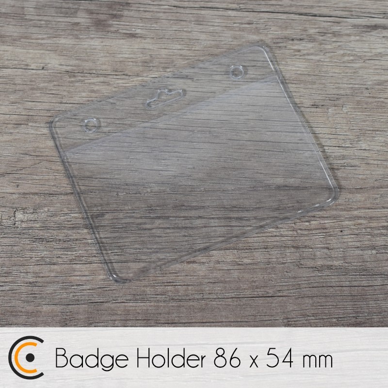 Porte-badge en plastique souple - horizontal - 86 x 54 mm (transparent) + Lanière (noir) - NFC.CARDS
