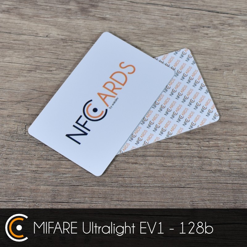 Carte NFC personnalisée - NXP MIFARE Ultralight EV1 - 128b (impression recto) - NFC.CARDS