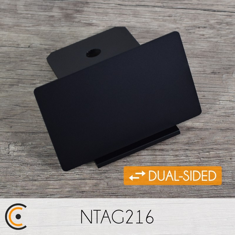 NFC Card - NXP NTAG216 (black dual-sided metal/PVC) - NFC.CARDS