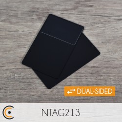 Carte NFC - NXP NTAG213 (double face métal/PVC noir) - NFC.CARDS