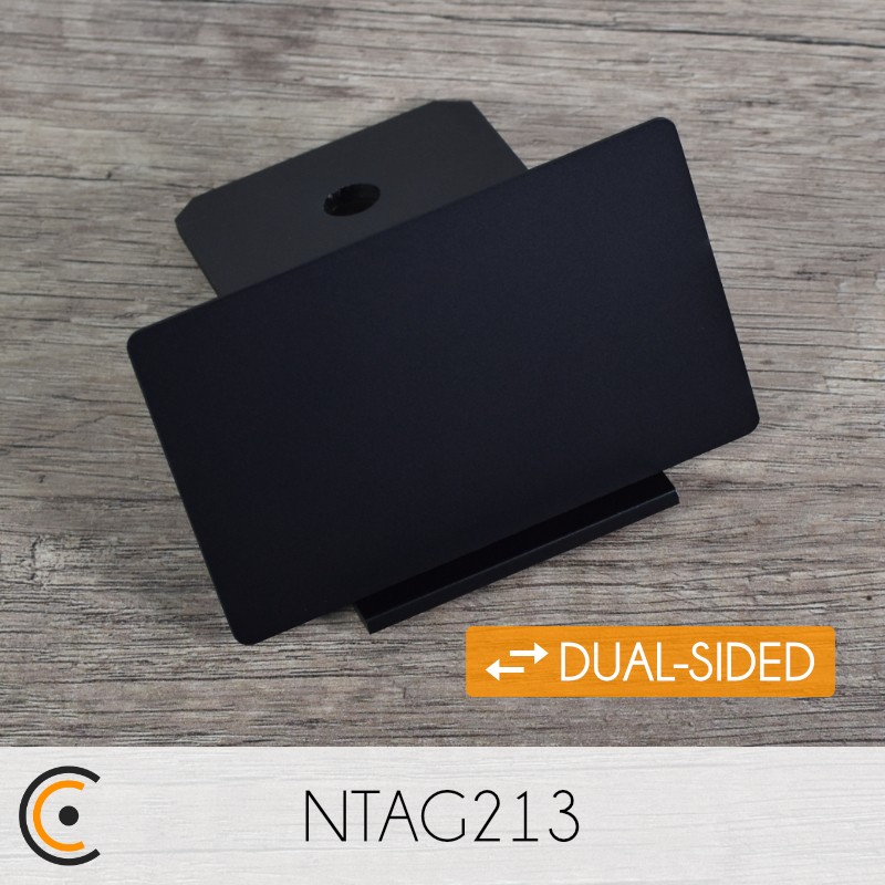 Carte NFC - NXP NTAG213 (double face métal/PVC noir) - NFC.CARDS